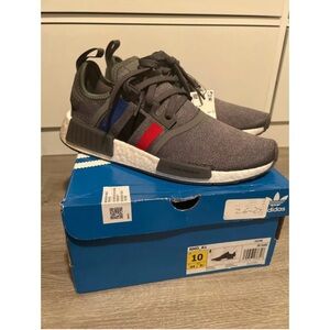 Mens Adidas NMD Grey Scarlet Blue Size 10!